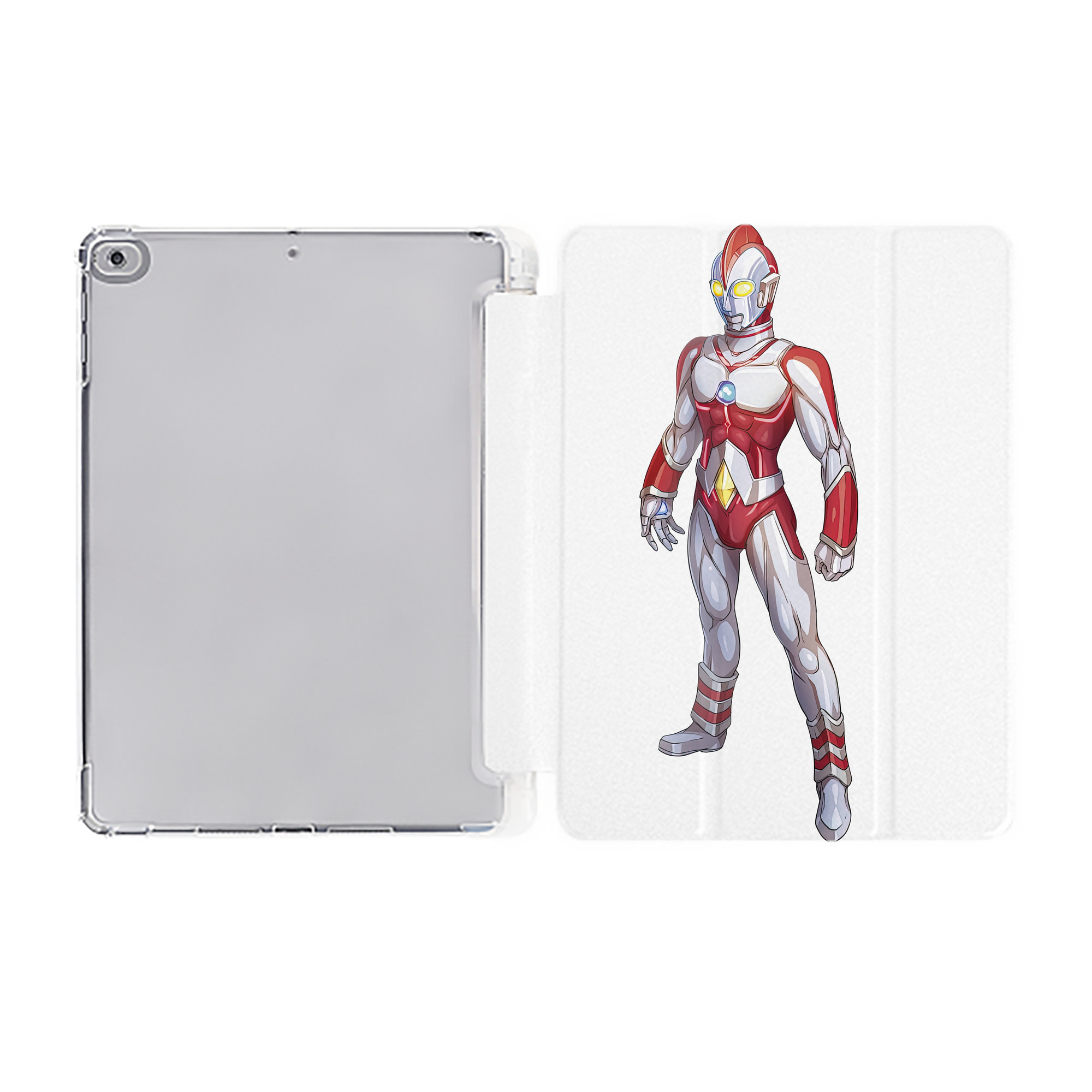 （画像用） ウルトラマン Ultraman IPad ケース ペン収納付き 三つ折りスタンド PUレザー×シリコン 対応機種9.5/10.5/10.9インチ